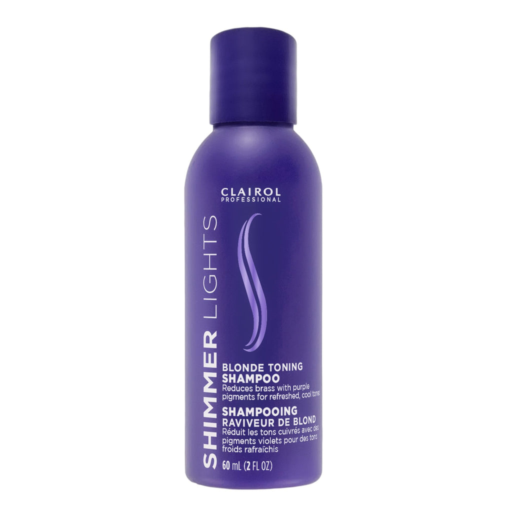 Clairol Professional Shimmer Lights Purple Shampoo 2 fl. Oz Neutralizes Brass & Yellow Tones For Blonde Silver Gray & Highlighted Hair Packaging May Vary