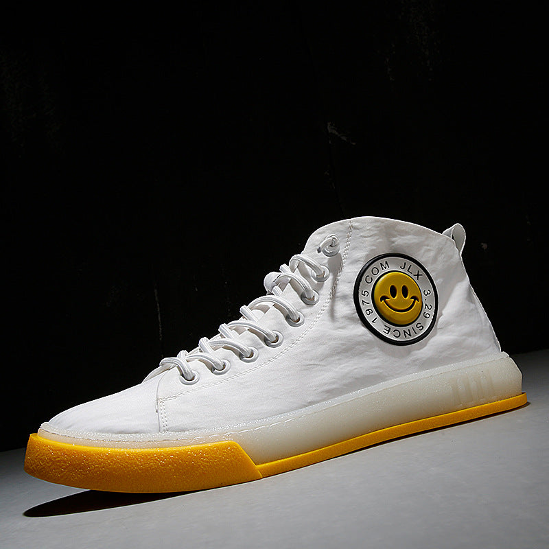 Men's Summer High-Top Canvas Sneakers, Breathable Style