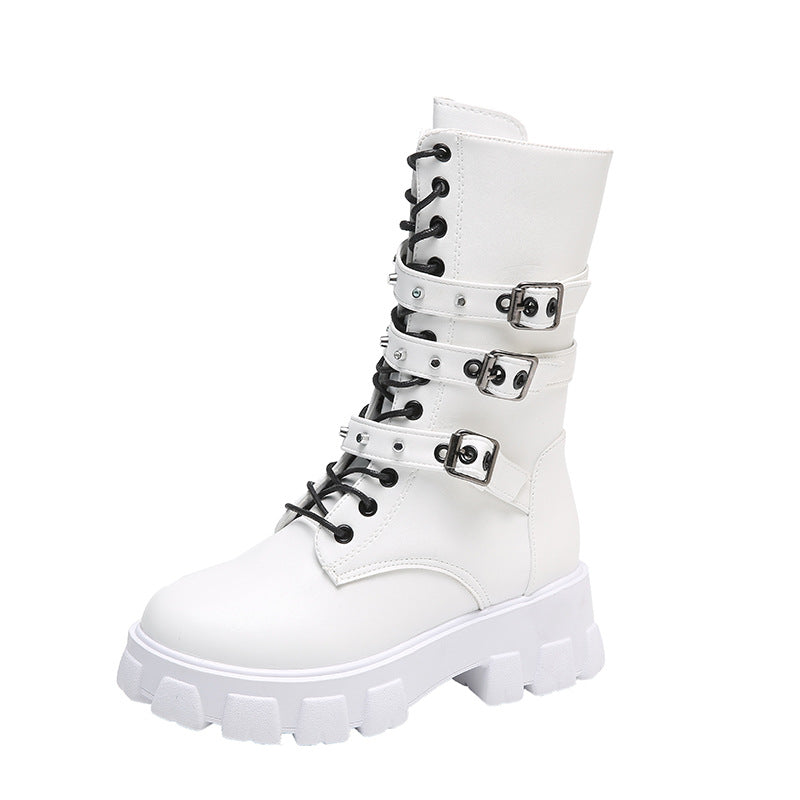 Women's Mid-calf Thick-soled Martin Boots for Autumn