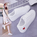 Heart Pattern Women's White Sneakers - 2018 Fashion Style