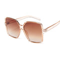 Oversized Black Square Gradient Sunglasses for Women