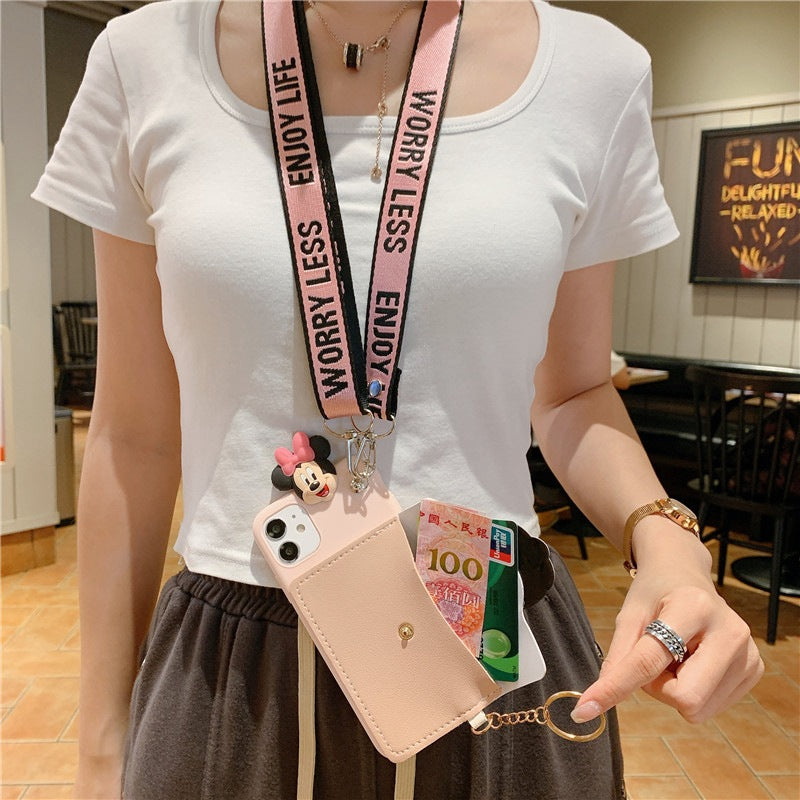 Crossbody Phone Case for iPhone 15/13 with Card Holder