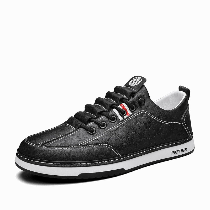 Trendy Slip-On Men's Casual Leather Sneakers for Autumn