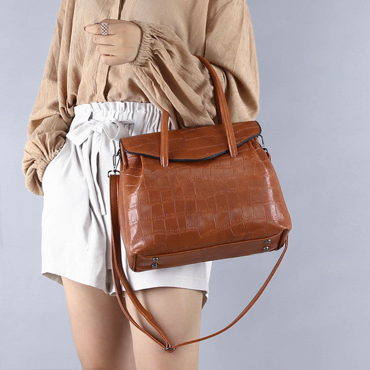 Fashionable Women's Crocodile Pattern Shell Bag