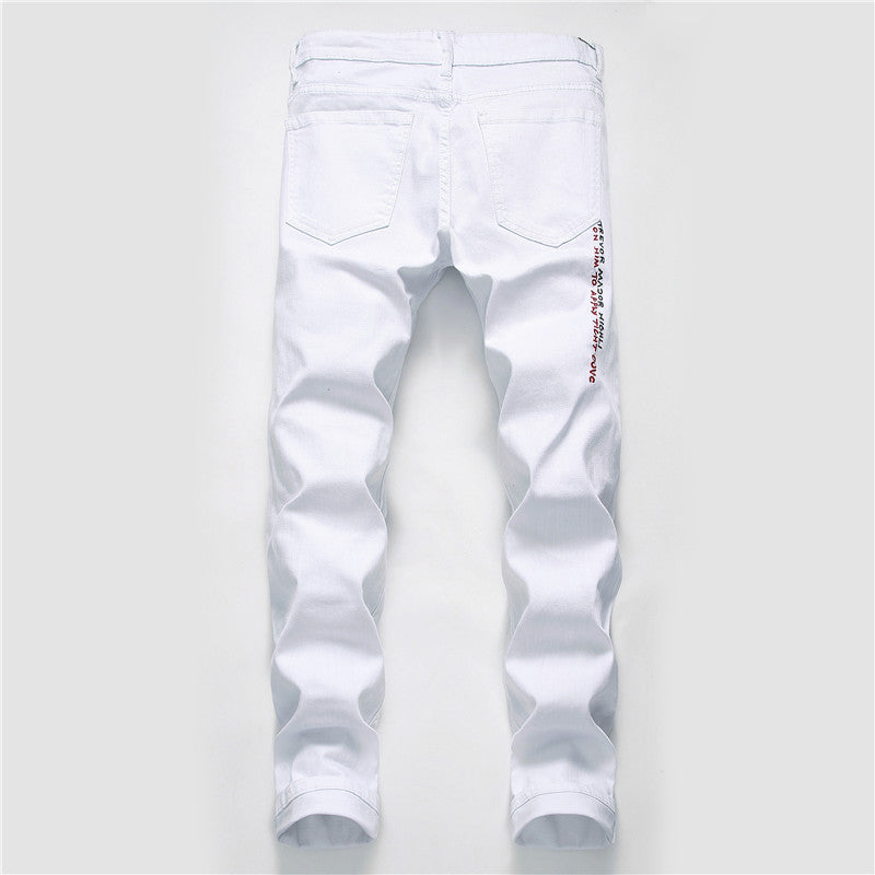 Vintage Style 3D Pattern Men's Jeans from Europe