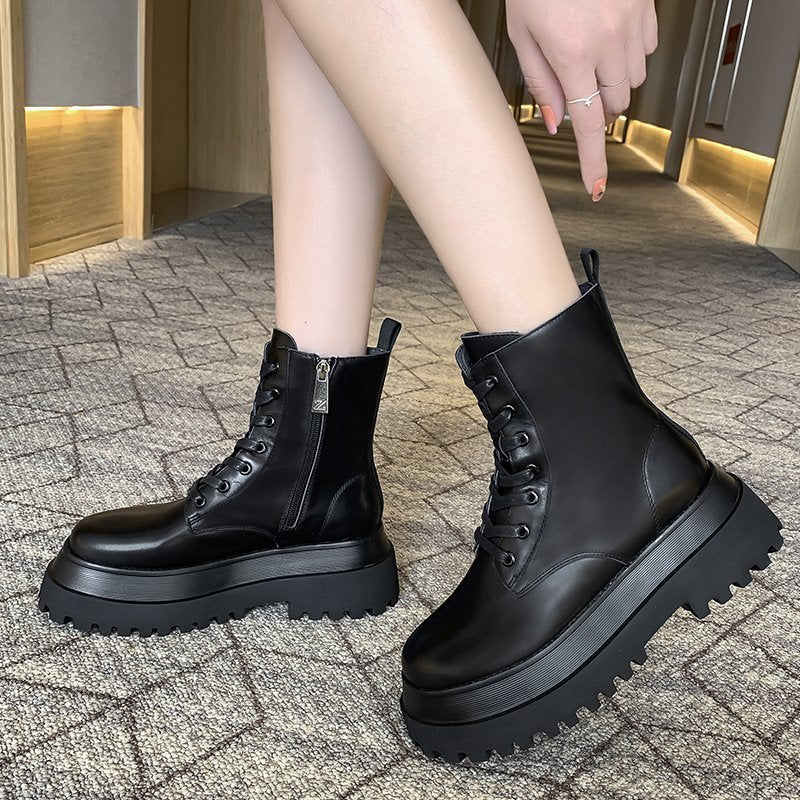 White Chunky Sole Women's Martin Boots - Fall/Winter 2020