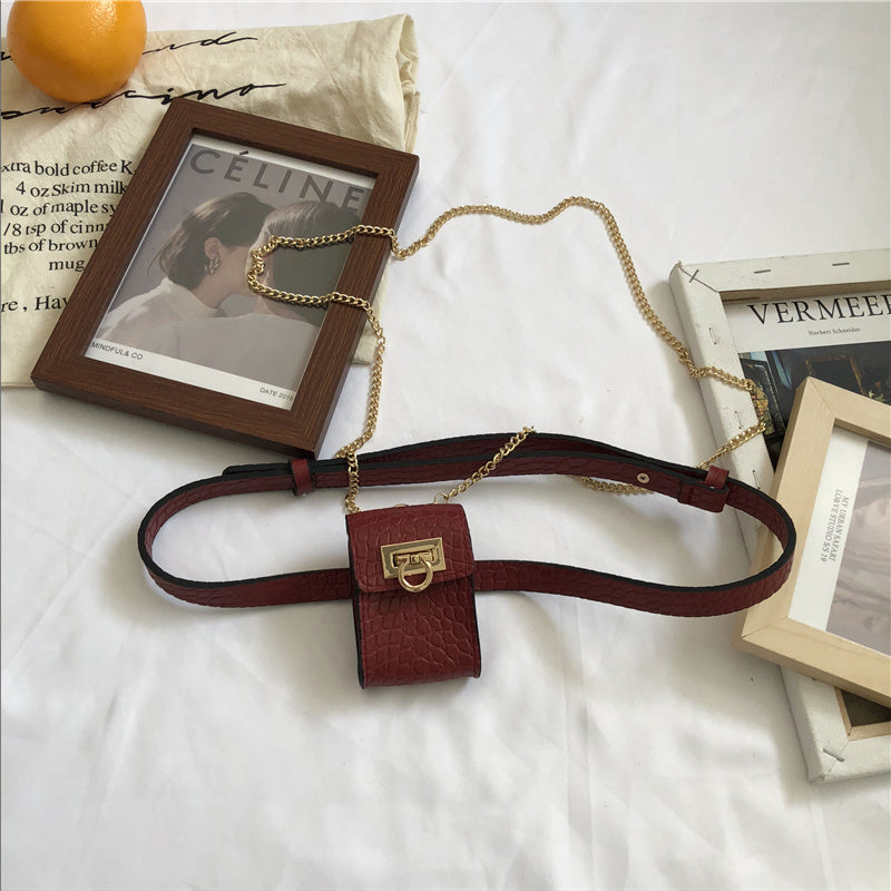 Crocodile Pattern Mini Waist Bag for Women
