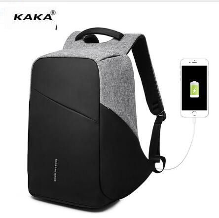 KAKA Men's USB Charging Backpack for 15.6" Laptops