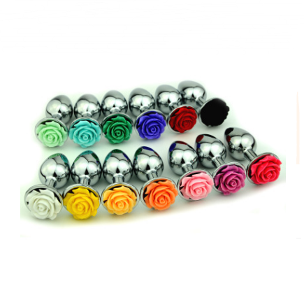 Metal Rose Flower Anal Plug - Stainless Steel Toy