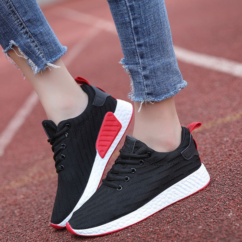 Couple's Versatile White Breathable Running Shoes
