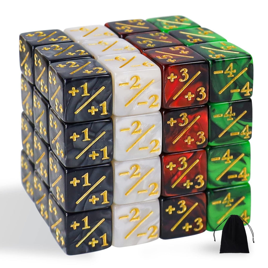 48 Pieces MTG Dice Counters Token Dice Magic The Gathering Glitter Sparkle Dice Loyalty Dice Starry Marble D6 Dice Cube Compatible with MTG CCG Card Gaming Accessory 4 Colors