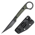 OOULORE Fixed Blade Knife D2 Steel Blade and G10 Handle Utility Knife EDC Knife for Outdoor Survival Hiking Camping with Kydex Sheath OS1221 (Green)