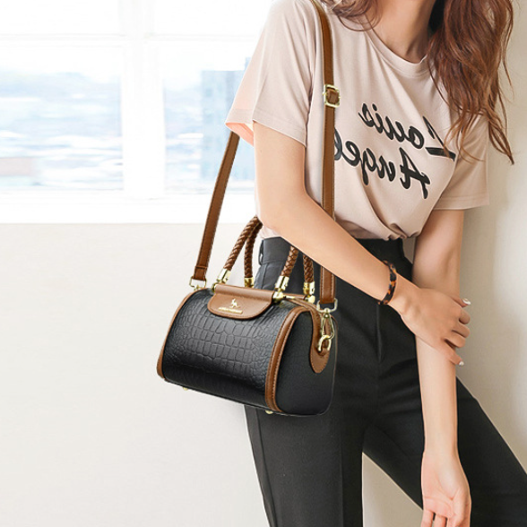 Contrast Color Crocodile Pattern Women's Tote Bag