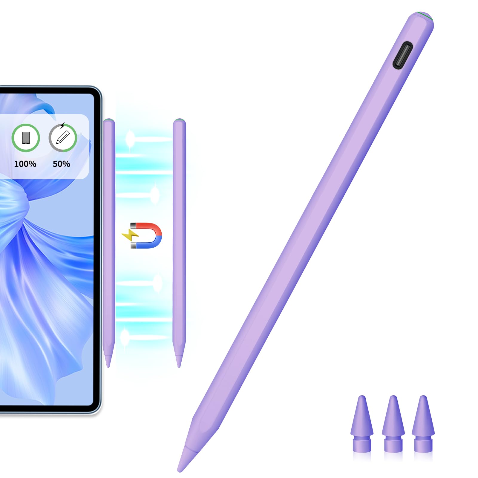 Stylus Pen for iPad Pencil 2nd Generation Magnetic Wireless Charging with Tilt Sensitivity&Palm Rejection Stylus Pen for iPad 6/7/8/9/10 iPad Mini 5/6 iPad Air 3/4/5 iPad Pro 11/12.9