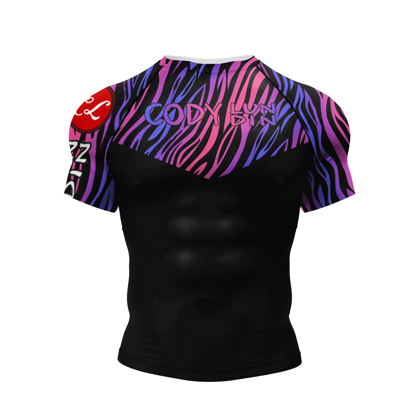 Men's 3D Digital Print Short Sleeve Athletic T-Shirt