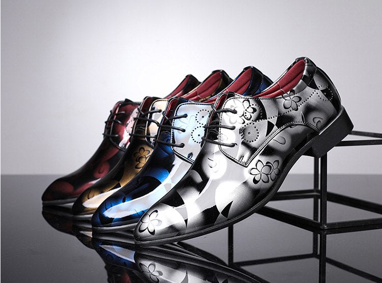 Trendy Men's Pointed Leather Shoes for Barbers