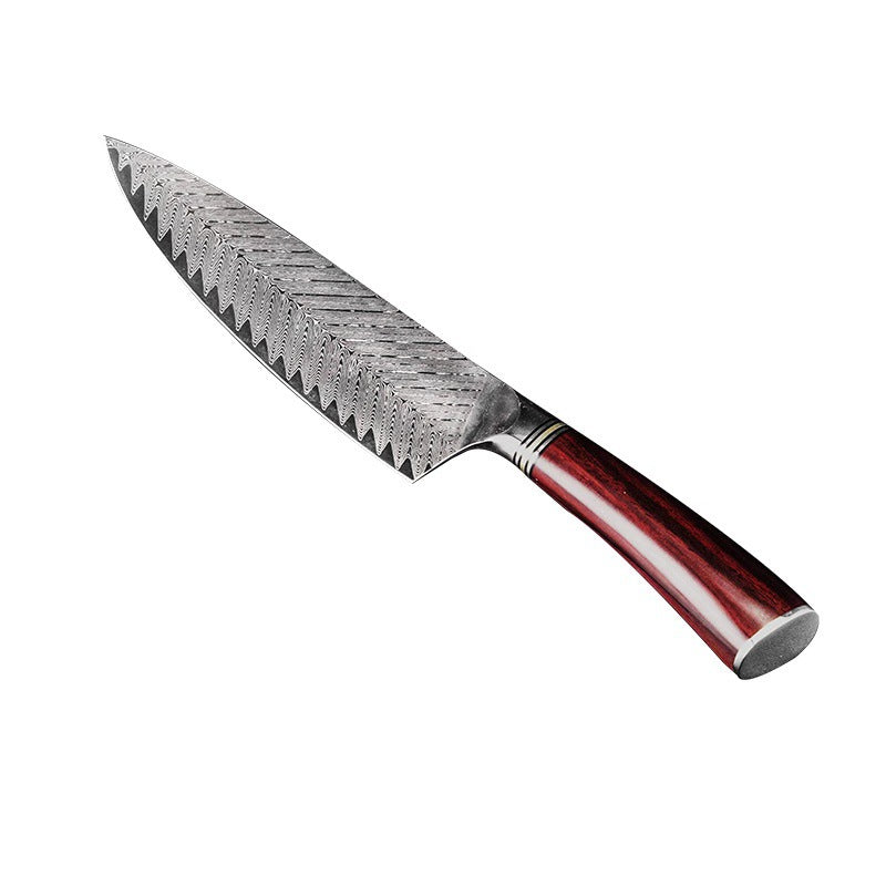Damascus 67-Layer Steel Chef Knife with Color Wood Handle