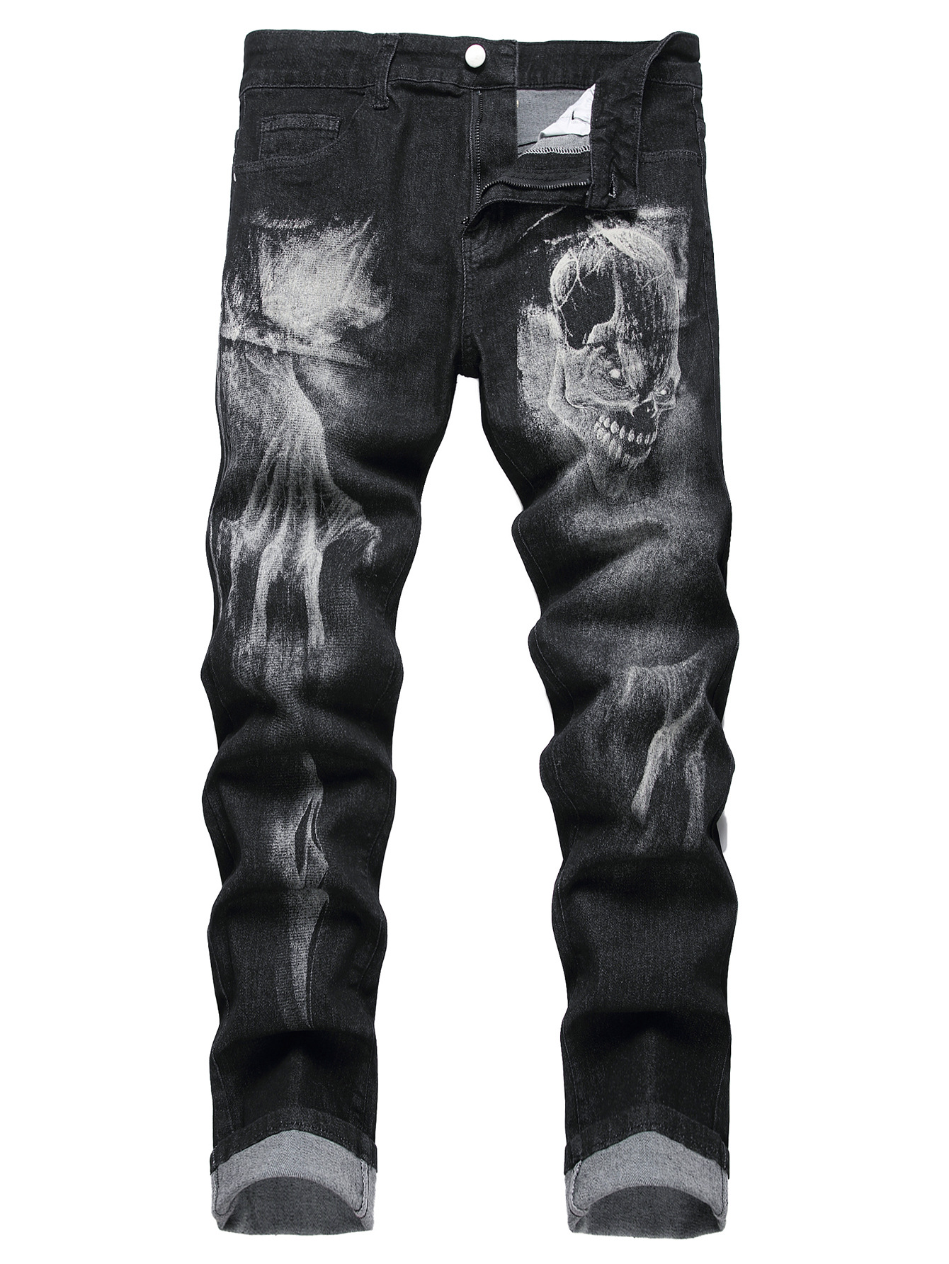 Personalized Slim 3D Pattern Men's Jeans Pants