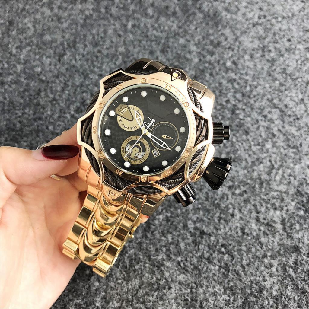 Large Dial Steel Band Quartz Watch, Silicone Option