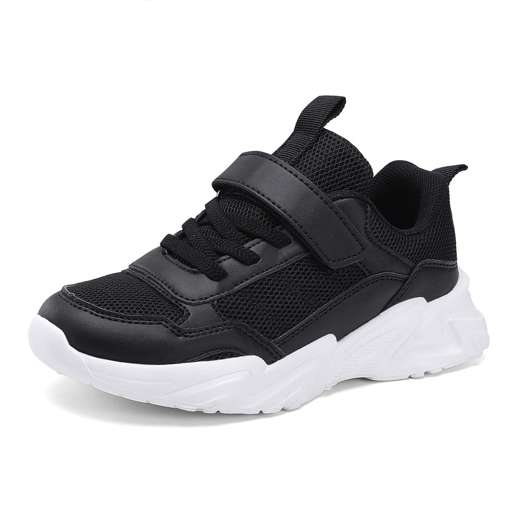 Unisex-Child Black Tennis Shoes Breathable Sneakers for Boys Girls Lightweight Running Shoes Kids Toddler/Little Kid/Big Kid Gym Shoes