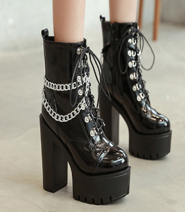 2020 Women's Waterproof Chunky Heel Martin Boots