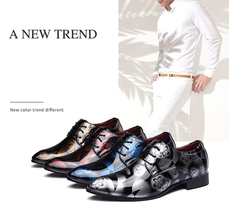 Trendy Men's Pointed Leather Shoes for Barbers