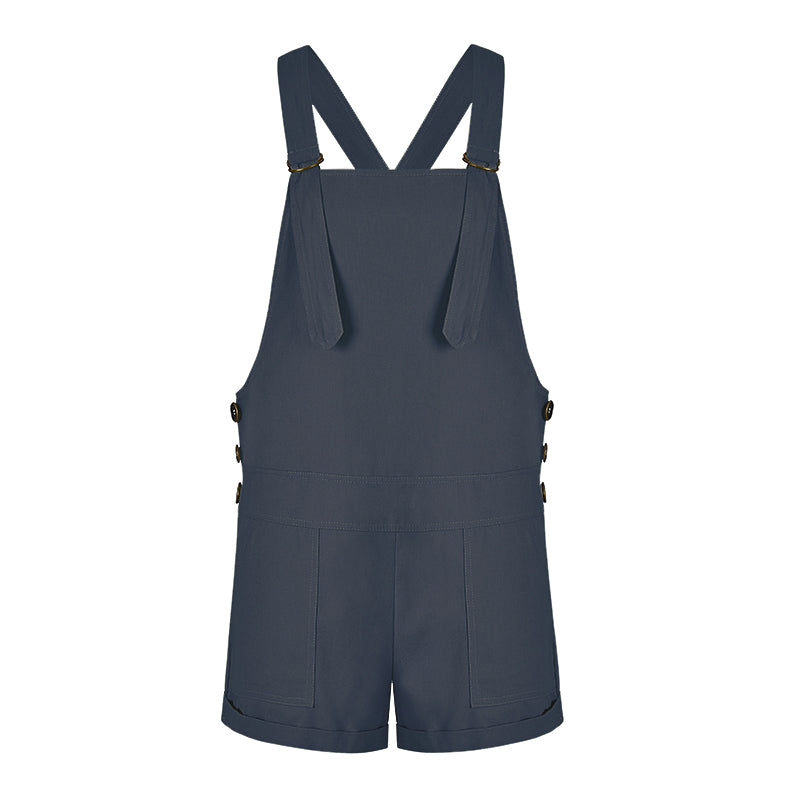 LIVA 2018 Women's Vintage Solid Color Jumpsuit Shorts