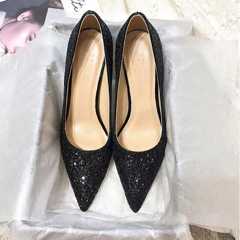 Crystal Sequins High Heels for Spring Fashion