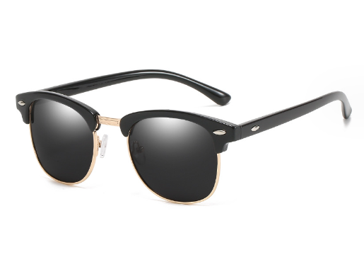 Retro Club Manager Sunglasses with Metal Half Frame