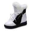 Thick-soled Warm Platform Color-block Mid-calf Martin Boots