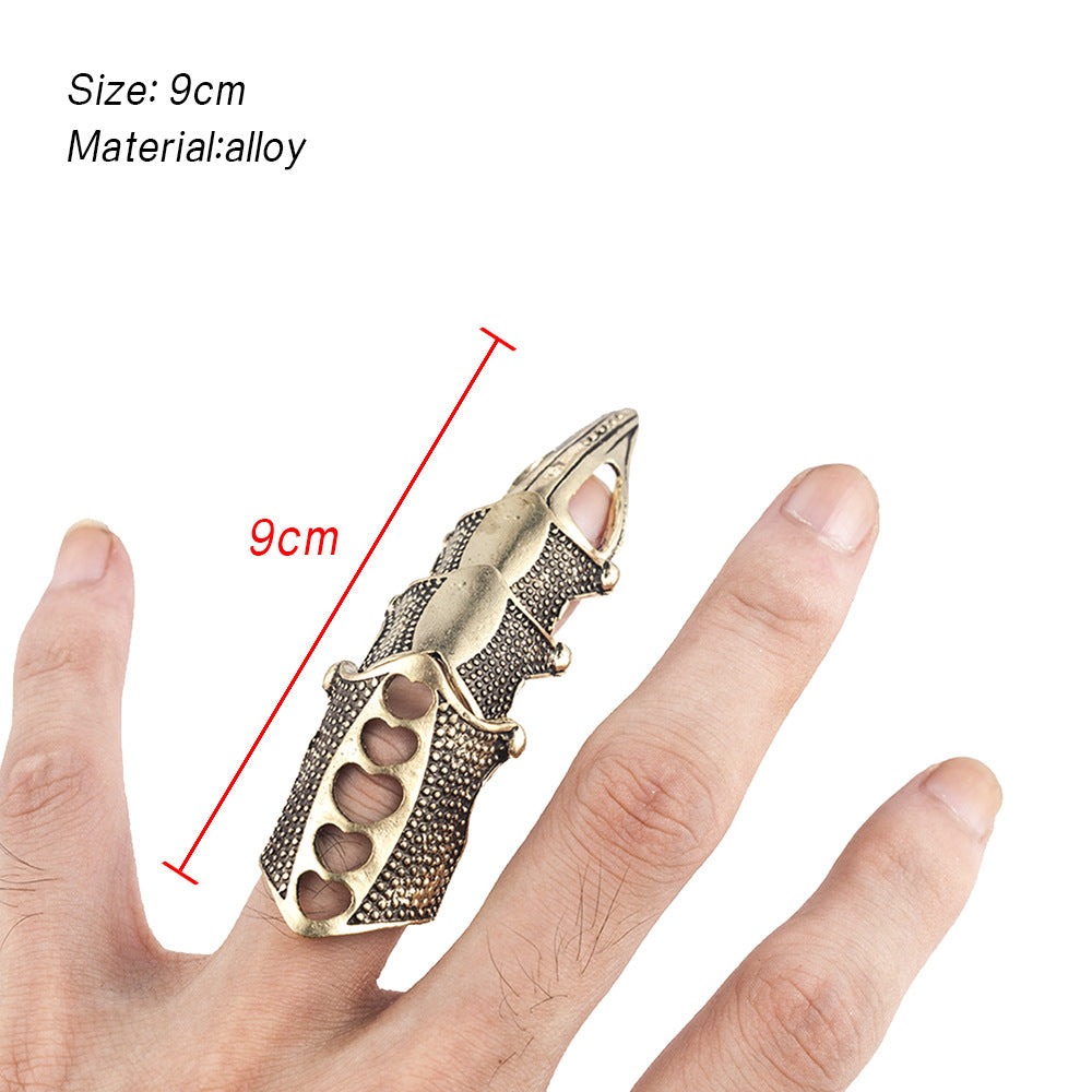 Exaggerated Vintage Punk Gothic Metal Armor Ring
