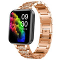 Compatible for RUIMEN Smart Watches Bands Lamshaw 22mm Quick Release Women Jewelry Bling Diamond Metal Dressy Strap Adjustable Replacement Strap Accessories Sports Band Compatible for RUIMEN D1 1.85" Smart Watches (Rose Gold)