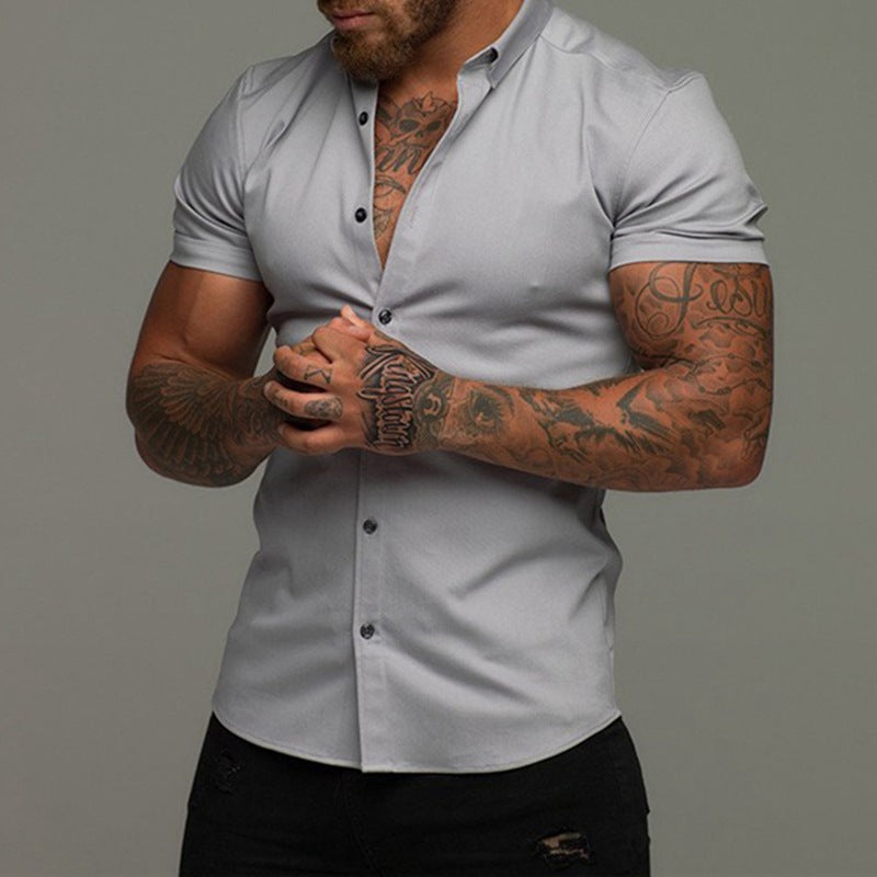 Men's Muscle Fit Short Sleeve Polo Shirt - Casual Stretch