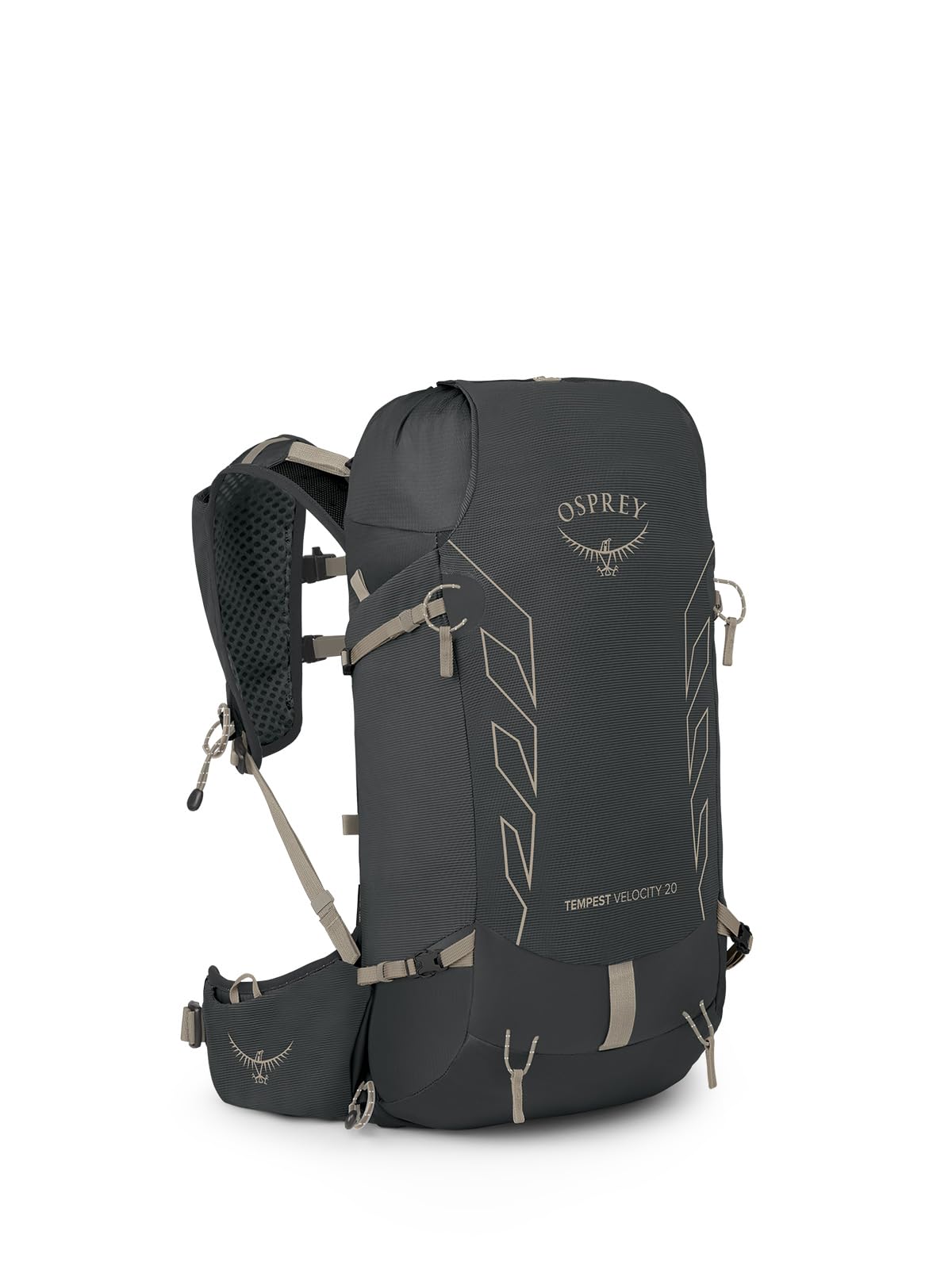 Osprey Tempest Velocity 20L Womens Hiking Backpack Dark Charcoal/Chiru Tan WXS/S