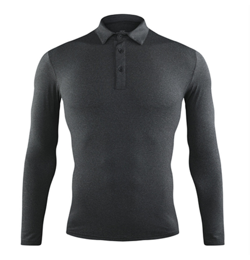 Men's Athletic Long Sleeve Polo Shirt - Quick Dry Fitness