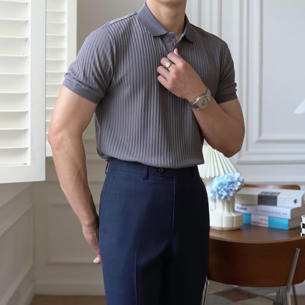 2023 Men's Slim Fit Short Sleeve Polo Shirt - White