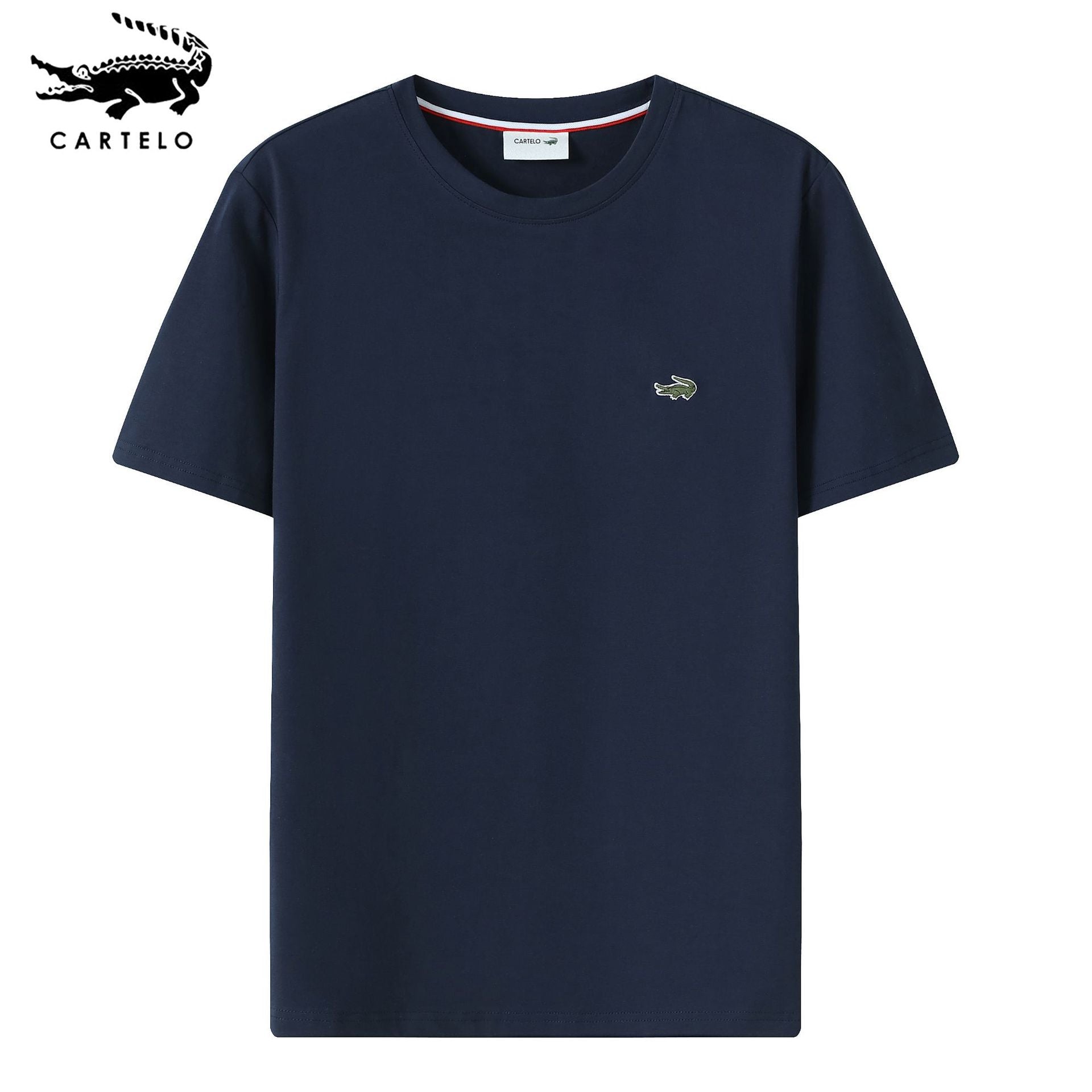Comfortable Solid Color Cotton Crew Neck T-Shirt