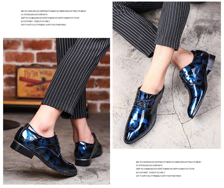 Trendy Men's Pointed Leather Shoes for Barbers