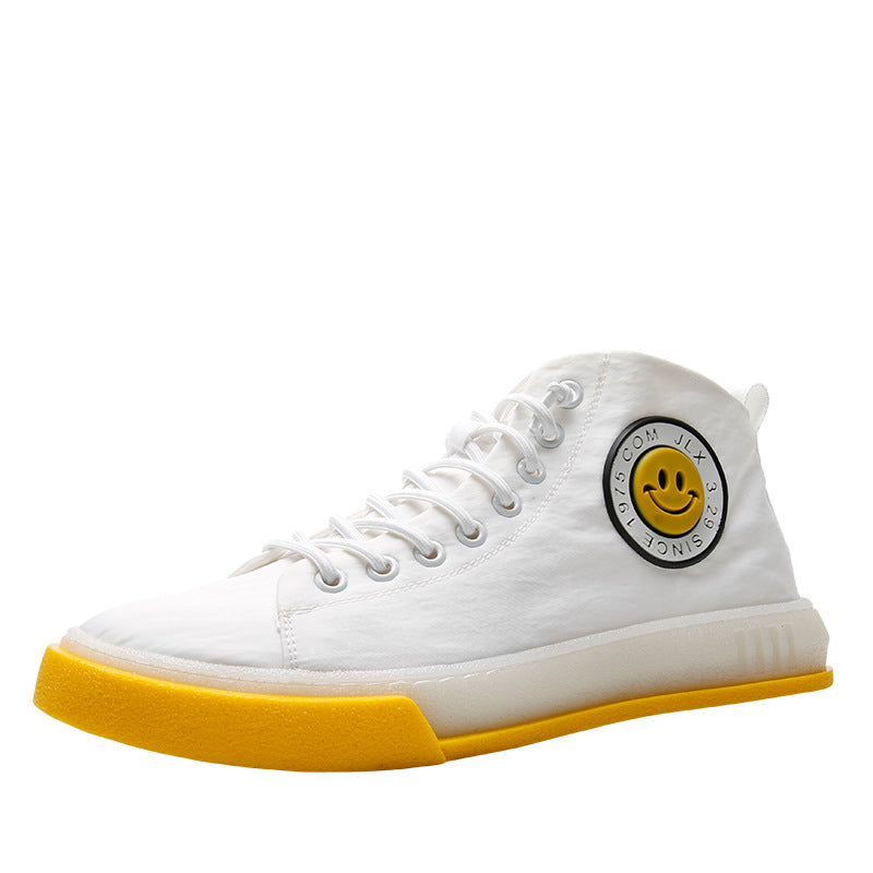 Men's Summer High-Top Canvas Sneakers, Breathable Style