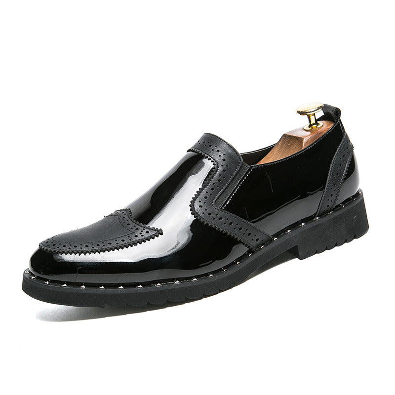 Men's Casual Bright Pointed Toe Leather Shoes
