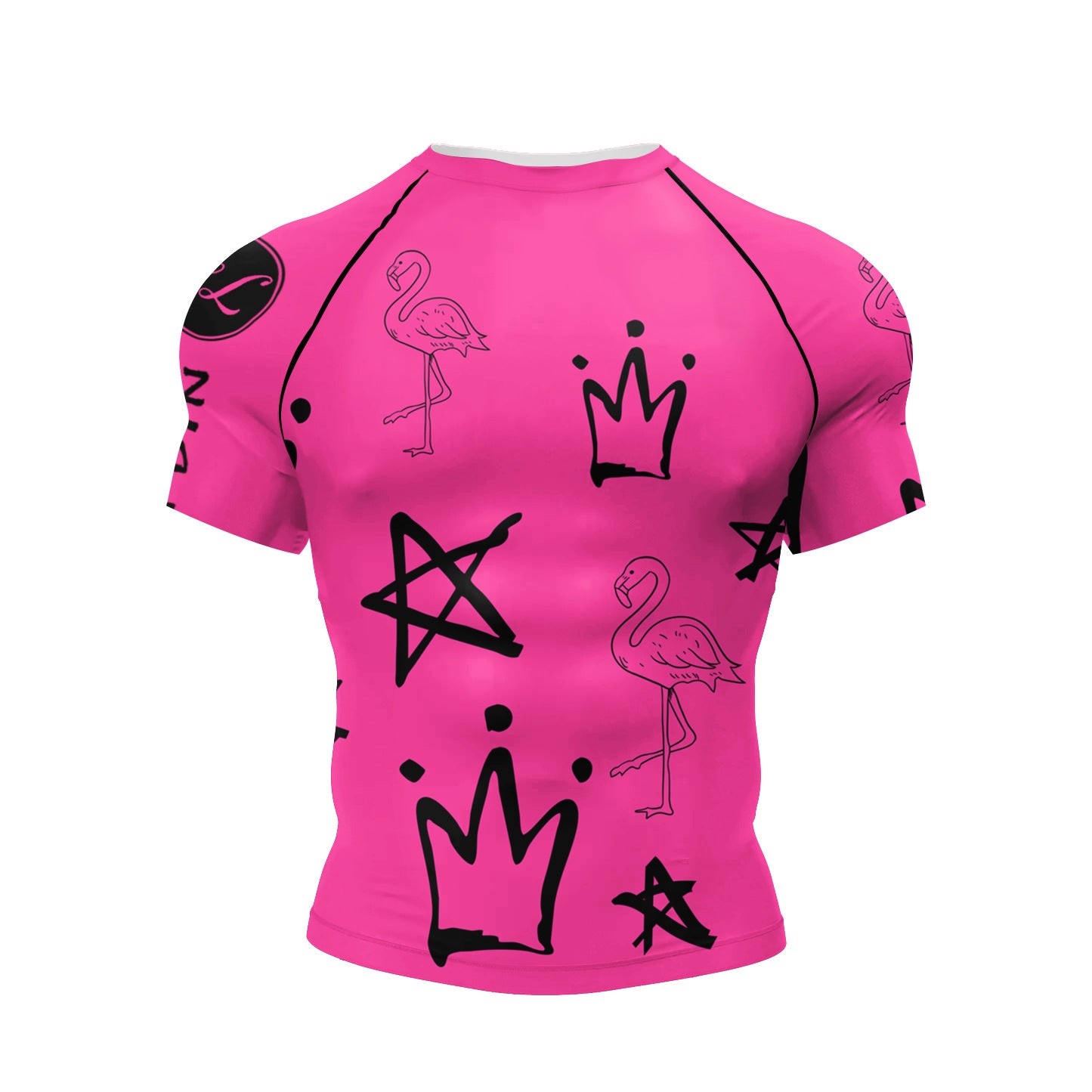 Men's 3D Digital Print Short Sleeve Athletic T-Shirt