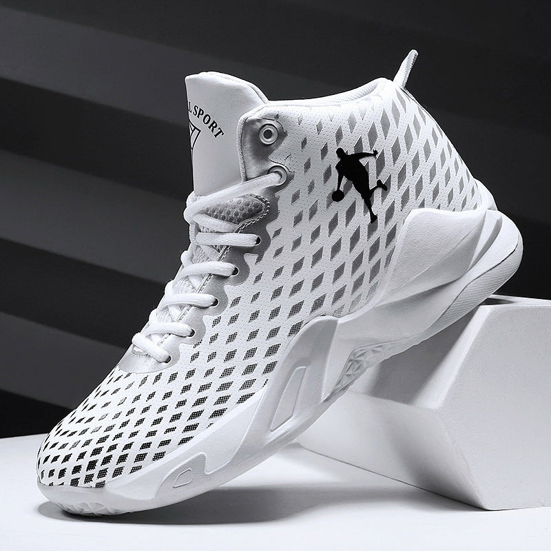 Men's and Women's High-Top Plaid Basketball Sneakers