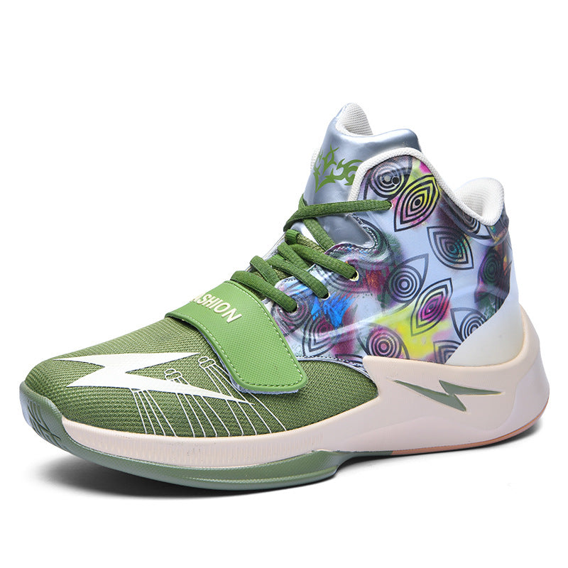 New High-Top Basketball Shoes for Students (White/Purple)