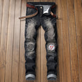 Men's Slim Fit Distressed Motorcycle Jeans for Export