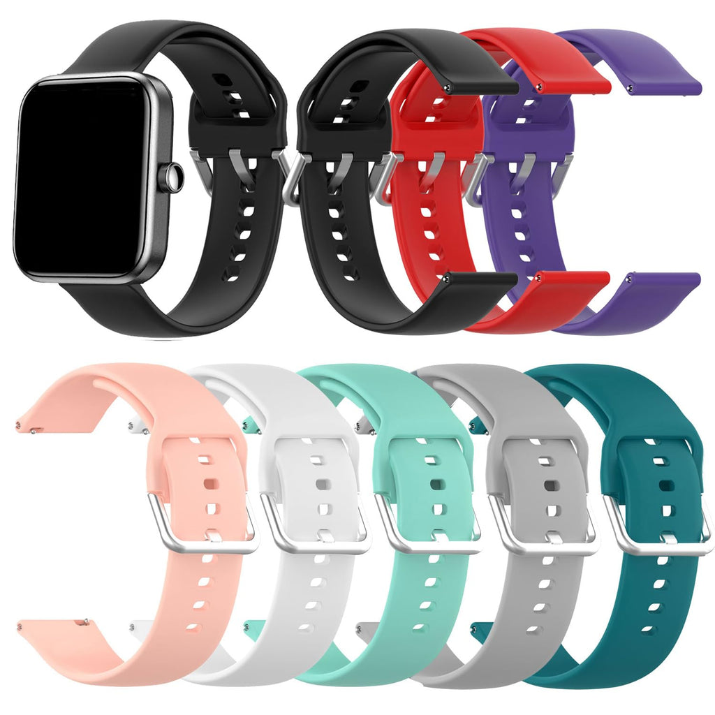 RuenTech Compatible with FITVII HM57 HM78 & Morepro HM78 Smart Watch Bands Replacement Flexible Silicone Bands for FITVII HM57 HM78 & Morepro HM78 1.83 Smartwatch (8-Pack)