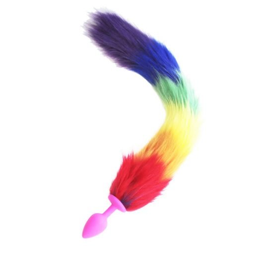 Colorful Fox Tail Silicone Anal Plug - Unique Adult Toy