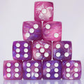 10 PC D6 dice 16mm Acrylic Dice Set for RPG MTG DND Dice Table Games and Board Games (Pink + Blue)