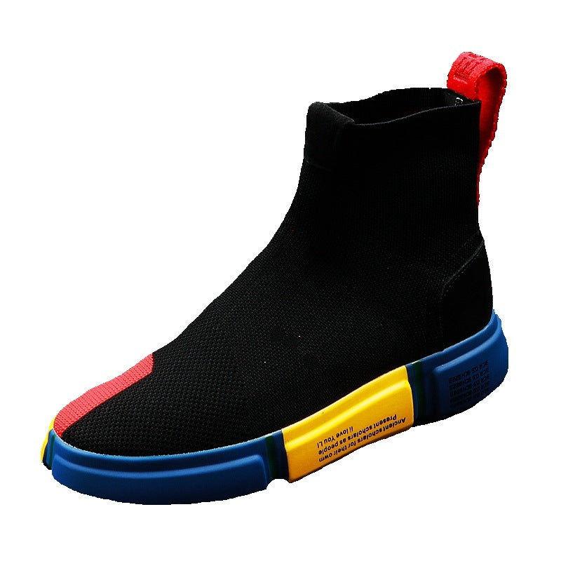 Men's High-Top Knitted Sock Sneakers - Hip Hop Style