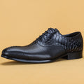 Leather Men's Formal Business Shoes with Pointed Design
