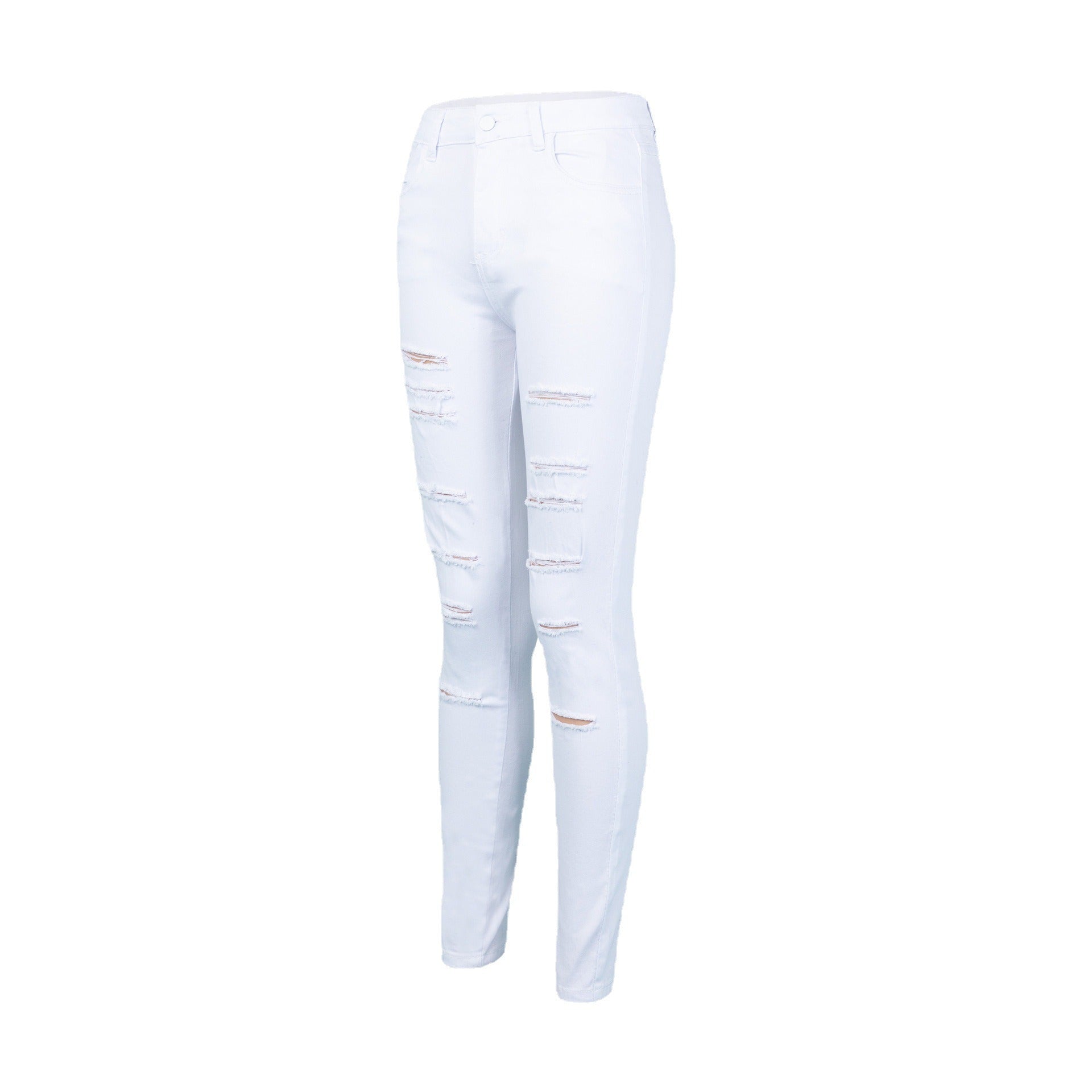 High Waist Women's Ripped Denim Skinny Jeans